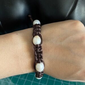 Fresh water pearl adjustable bracelet